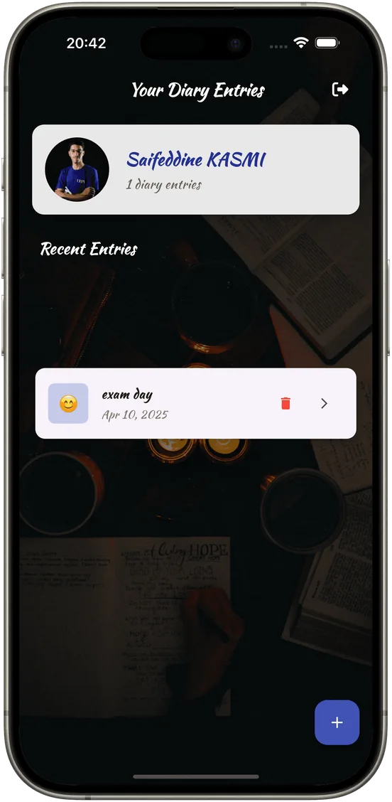Diary App screenshot 2